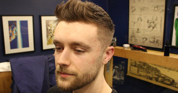 Short Textured Fade Haircut For Men With Front Cowlick